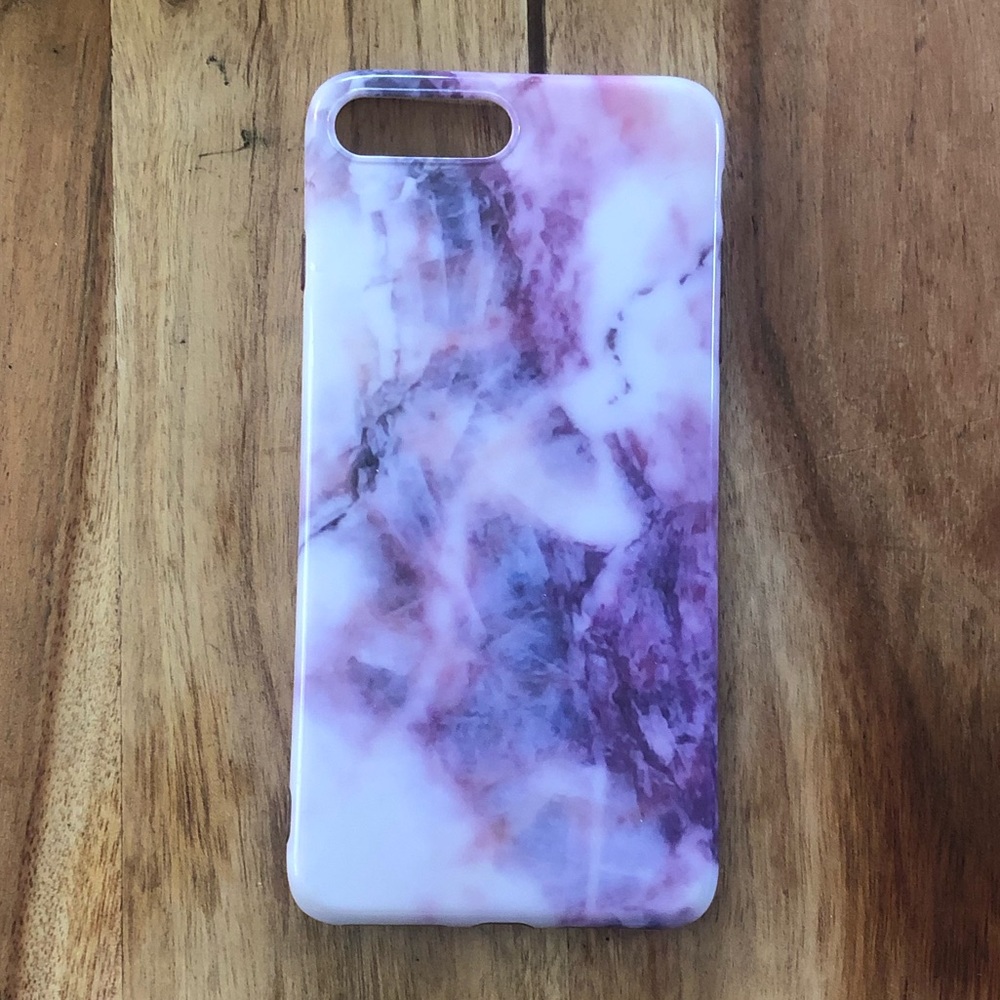 Purple Marble iPhone 7 Plus 8 Plus Case Boho Lavender Hard Shell Aesthetic